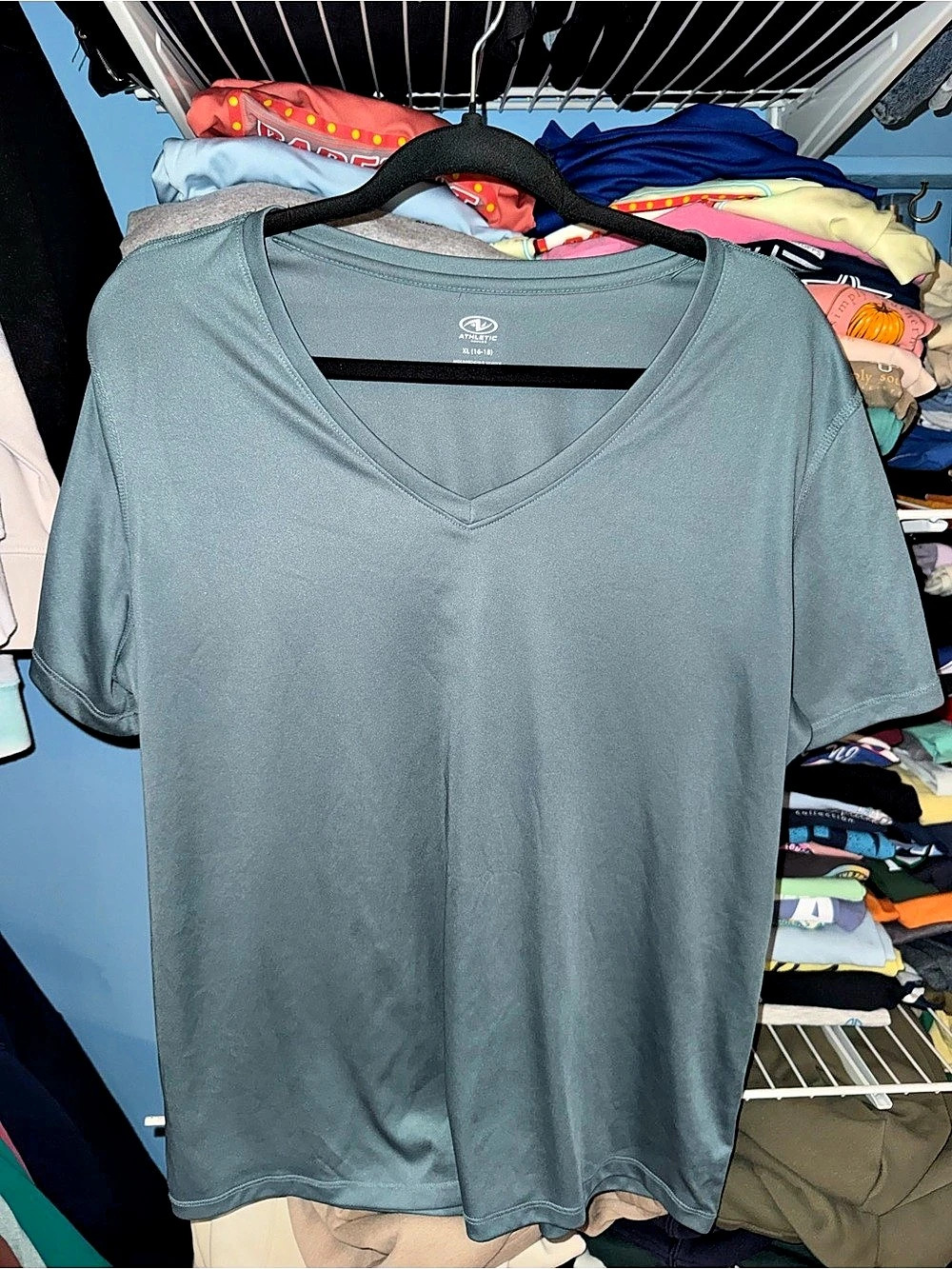 Athletic Works Core Active V-Neck T-Shirt Gray Girls XL (16-18)
